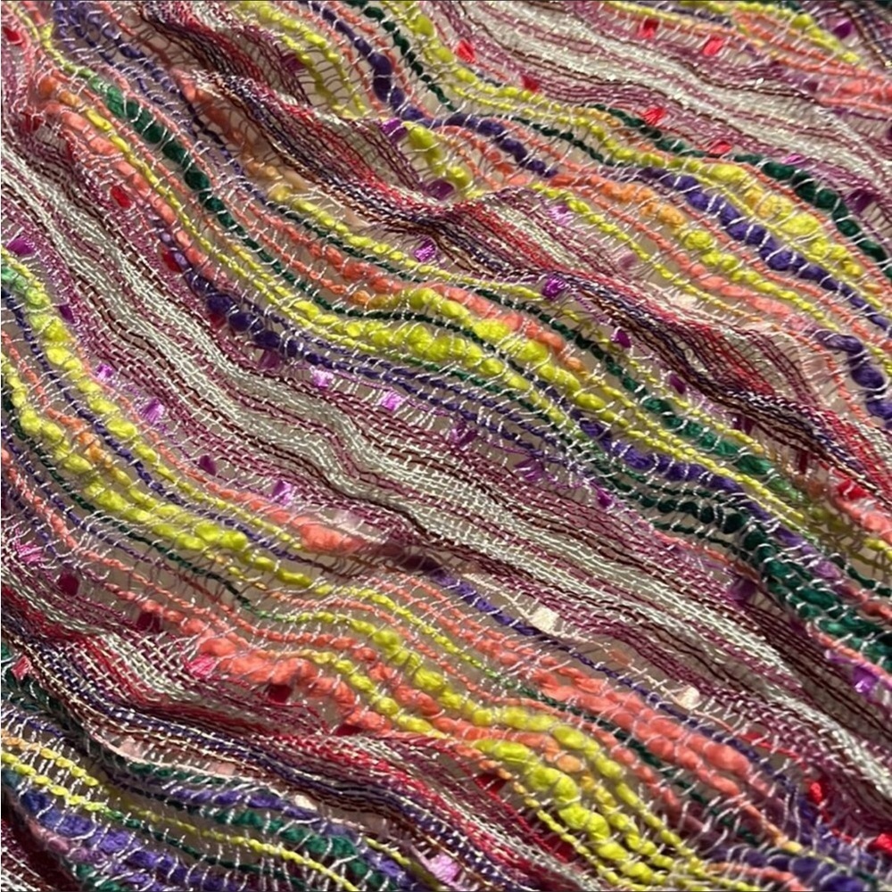 Infinity Loop Multi-colored Boho Infinity  Scarf Metallic Threading Purples - Picture 2 of 8
